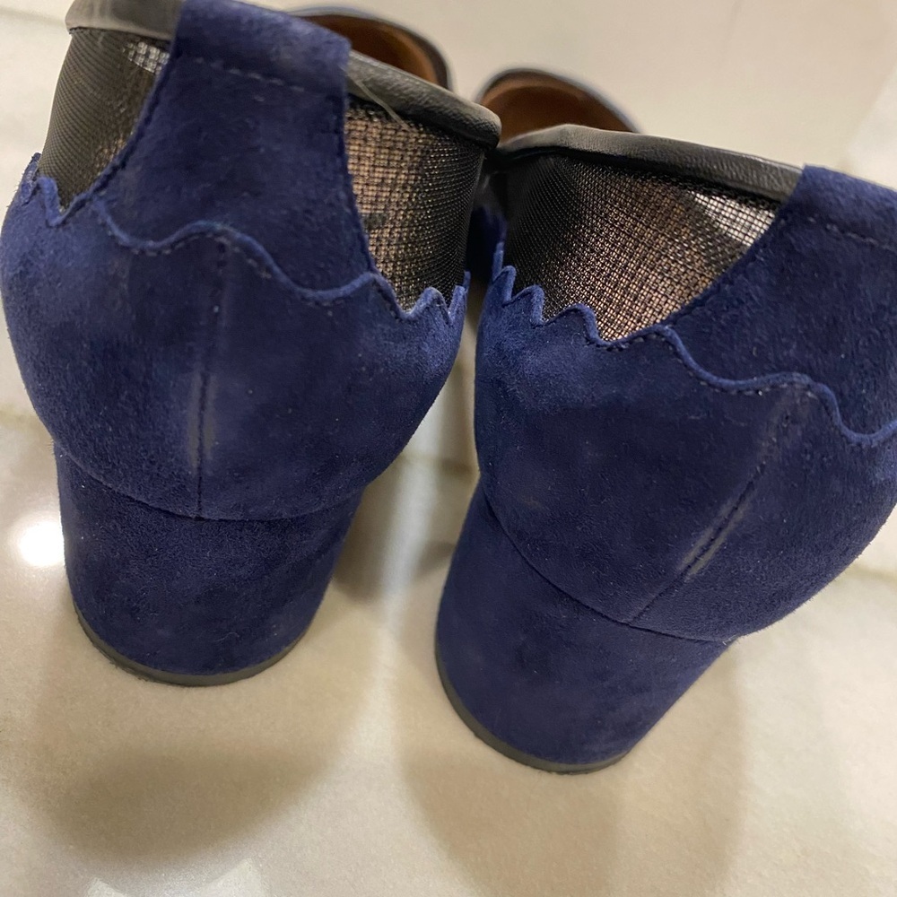 Chloe Heels size 40 Navy Suede Black Mesh - Picture 8 of 16